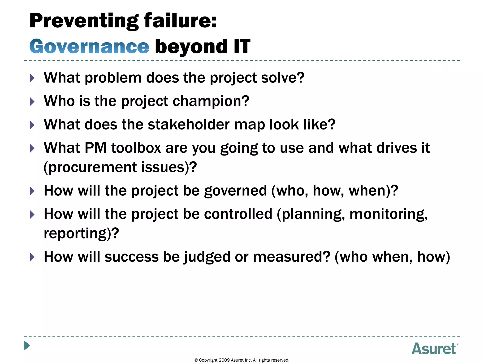 Project Governance and Failure