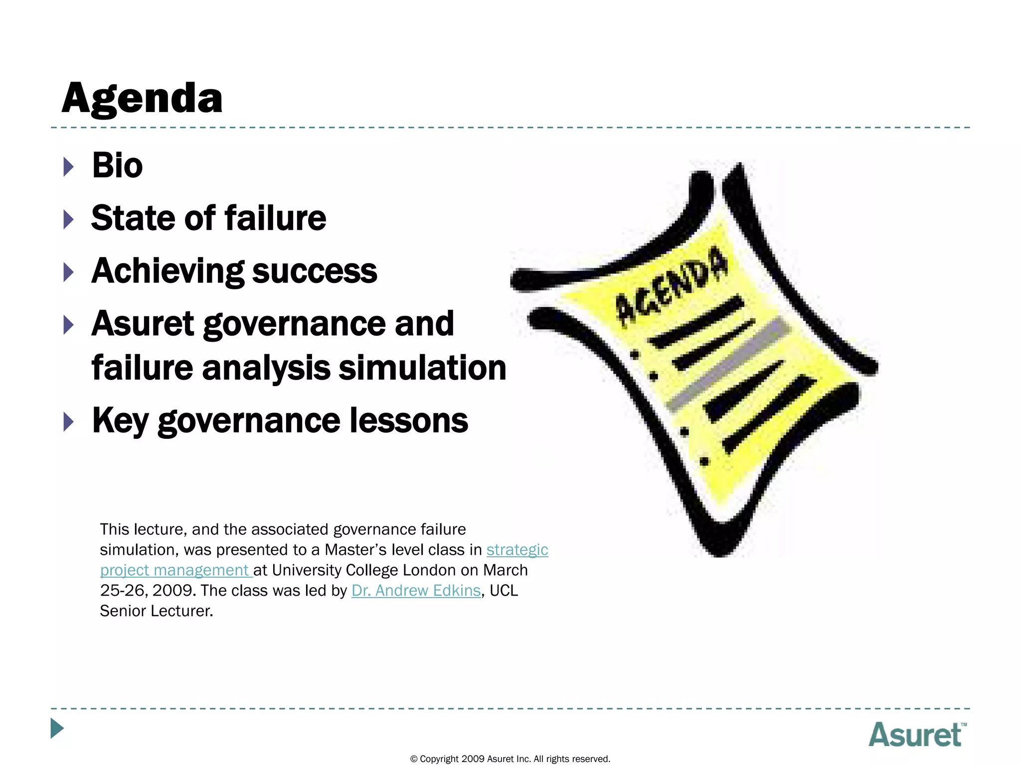 Project Governance and Failure