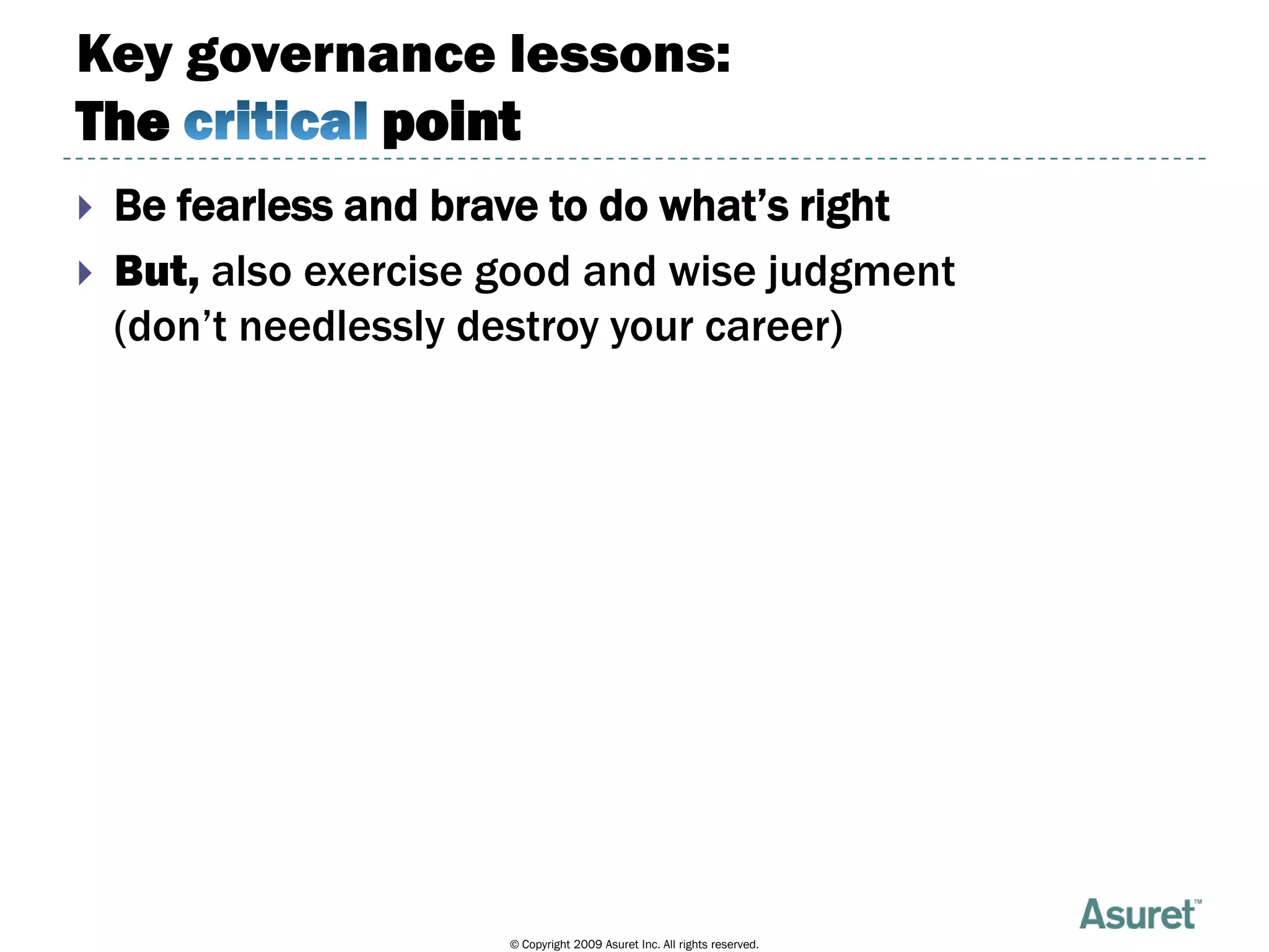 Project Governance and Failure