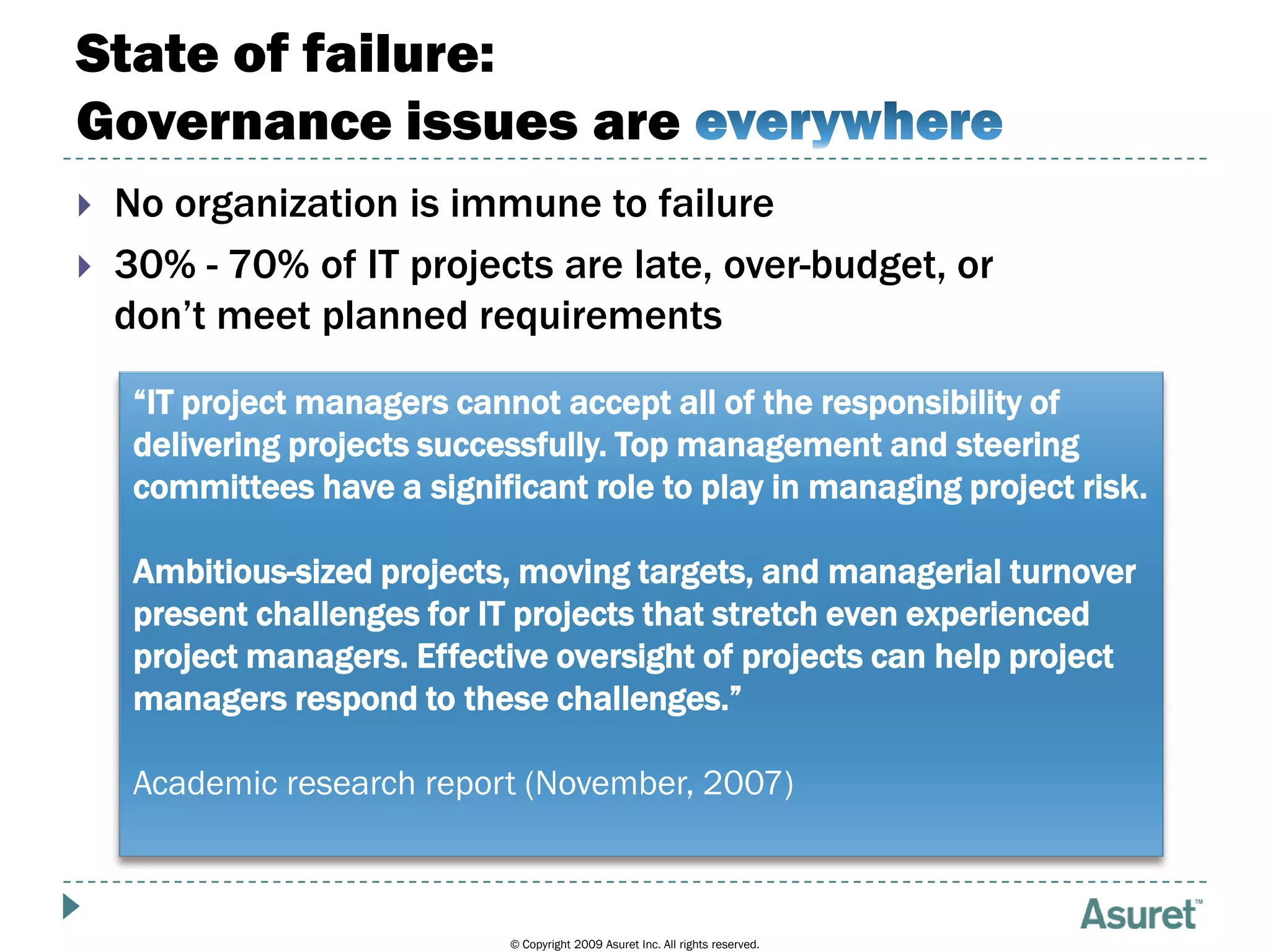 Project Governance and Failure