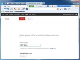 Krijimi i faqes në web site