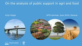 On the analysis of public support in agri and food
Krijn Poppe WTO seminar, June 2019, Geneva
 