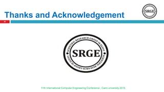 Thanks and Acknowledgement
20
11th International Computer Engineering Conference , Cairo university 2015.
 