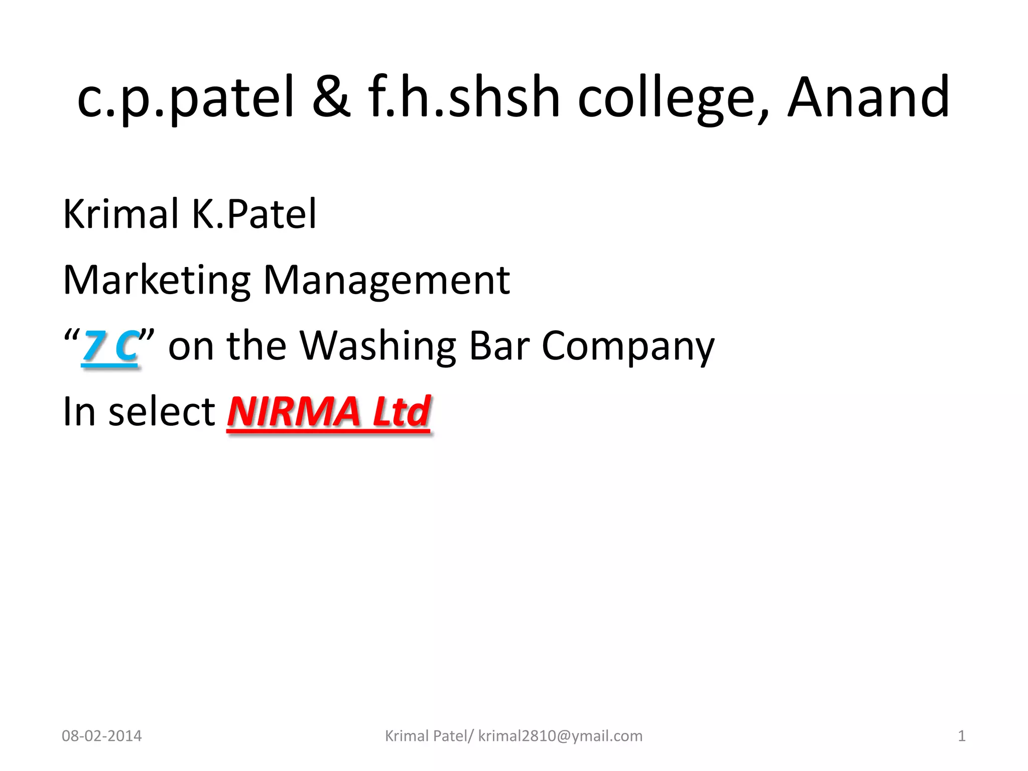 marketing management " 7C" | PPT