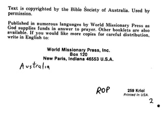 Kriol bible   help from above