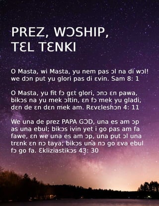 Krio Praise Worship Thanksgiving Tract