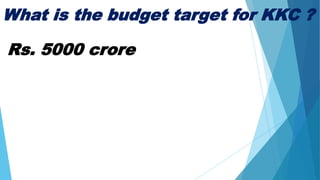 What is the budget target for KKC ?
Rs. 5000 crore
 