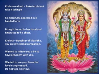 Krishna Rukmini Hands Krishna Leela Series - Part 55 - Talks Between Krishna and Rukmini | PPTX