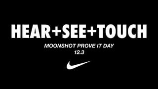 HEAR+SEE+TOUCH
MOONSHOT PROVE IT DAY
12.3
 