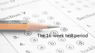 The 16-week test period
 