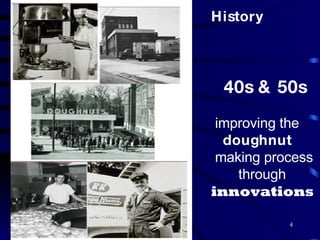 History 40s & 50s improving the  doughnut making process  through  innovations 