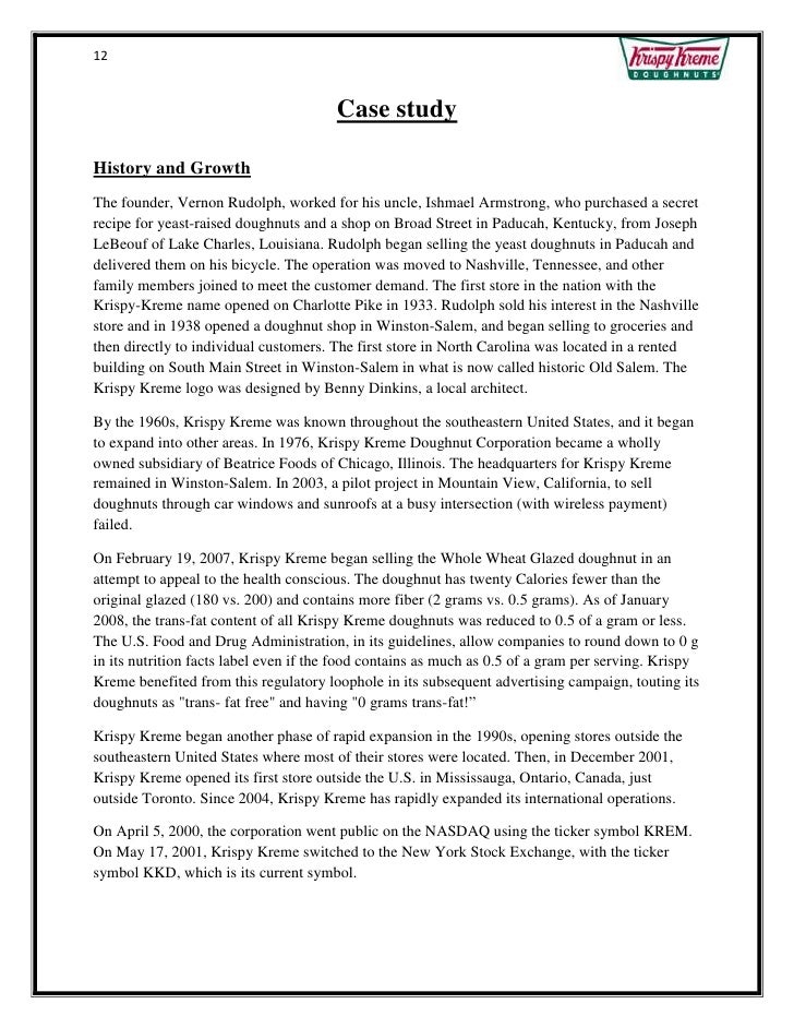 Krispy kreme case study answers picture
