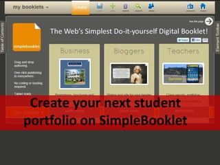 Create your next student portfolio on SimpleBooklet