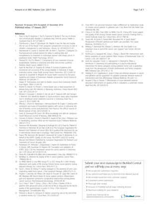 Enhancing the quality of life for palliative care cancer patients in ...