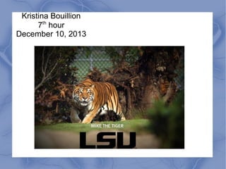 Kristina Bouillion
7th hour
December 10, 2013

 