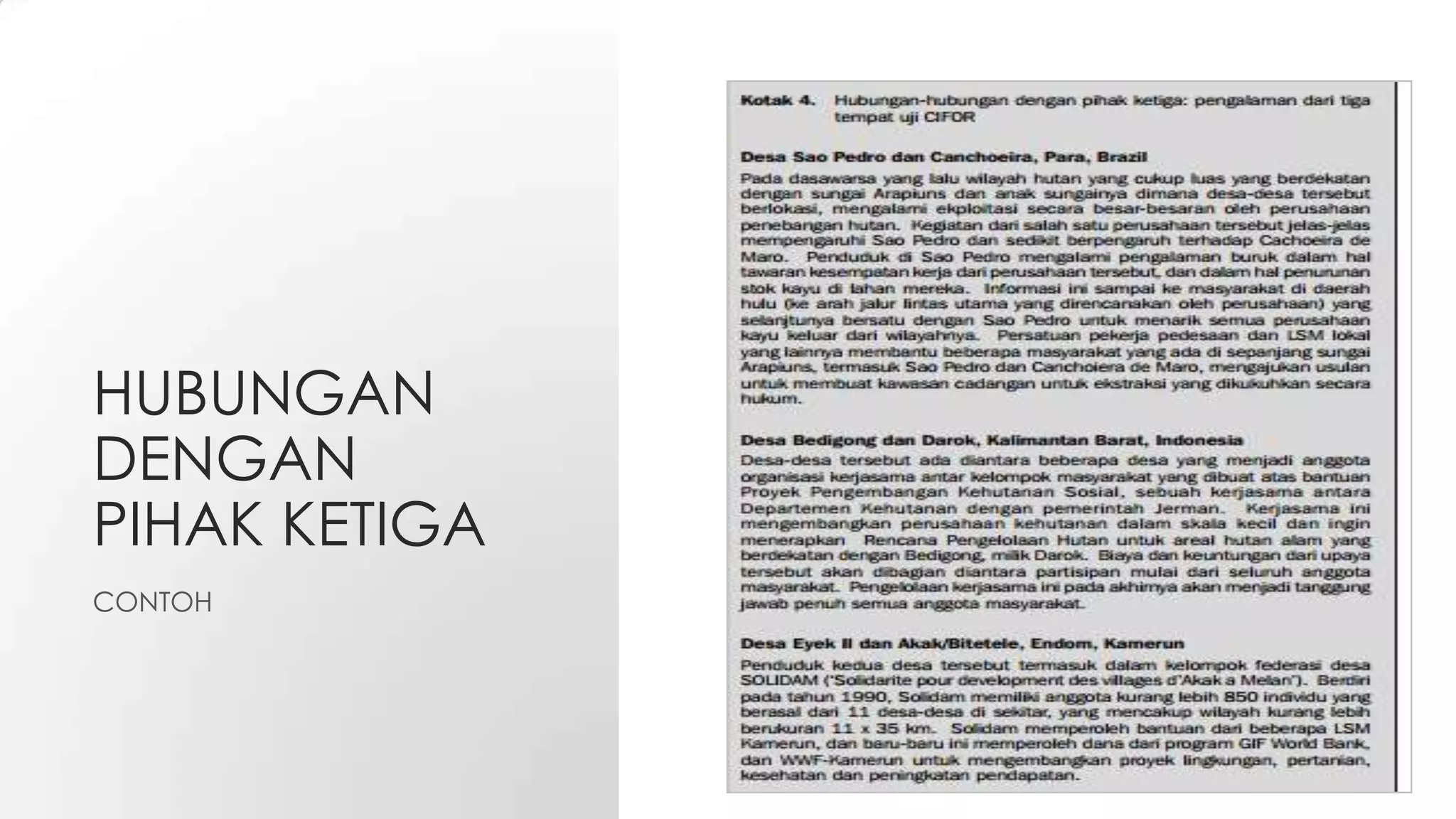 HUBUNGAN
DENGAN
PIHAK KETIGA
CONTOH
 