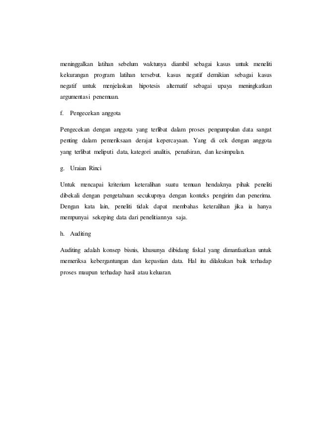 Kriteria Dan Teknik Pemeriksaan Keabsahan Data