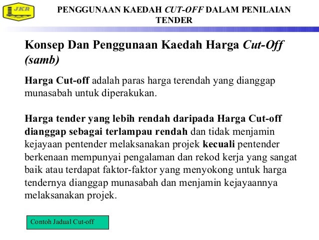 Kriteria penilaian tender untuk kontraktor