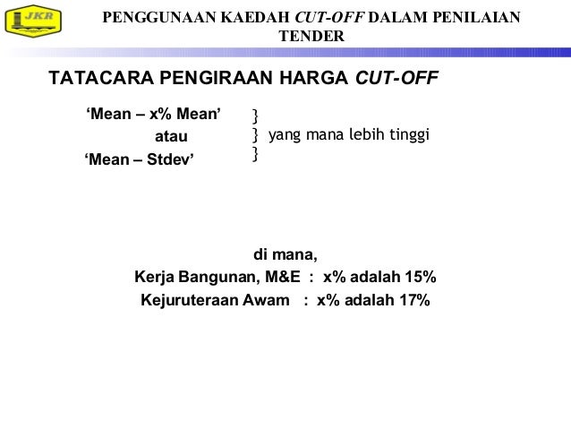 Kriteria penilaian tender untuk kontraktor