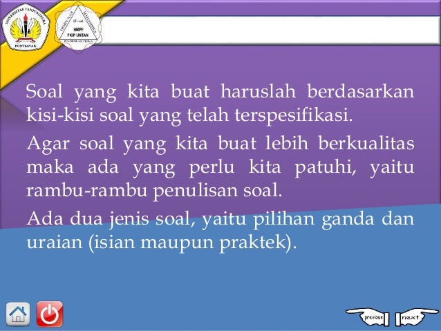 Kriteria Penulisan Soal Pilihan Ganda Yang Baik