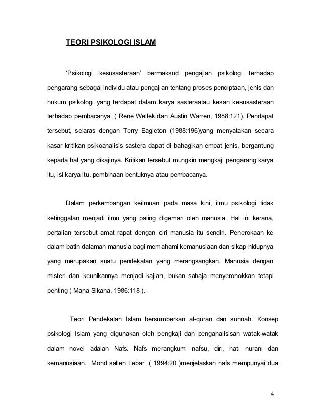 Teori Psikologi Islam Dalam Novel Ketika Cinta Bertasbih