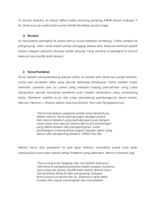 Kajian Naskah Drama Komsas Tingkatan 5 Bukan Gila Karya Sharif Shaa