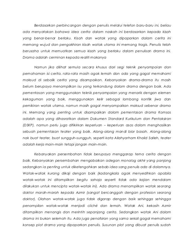 Kajian Naskah Drama Komsas Tingkatan 5 Bukan Gila Karya Sharif Shaa