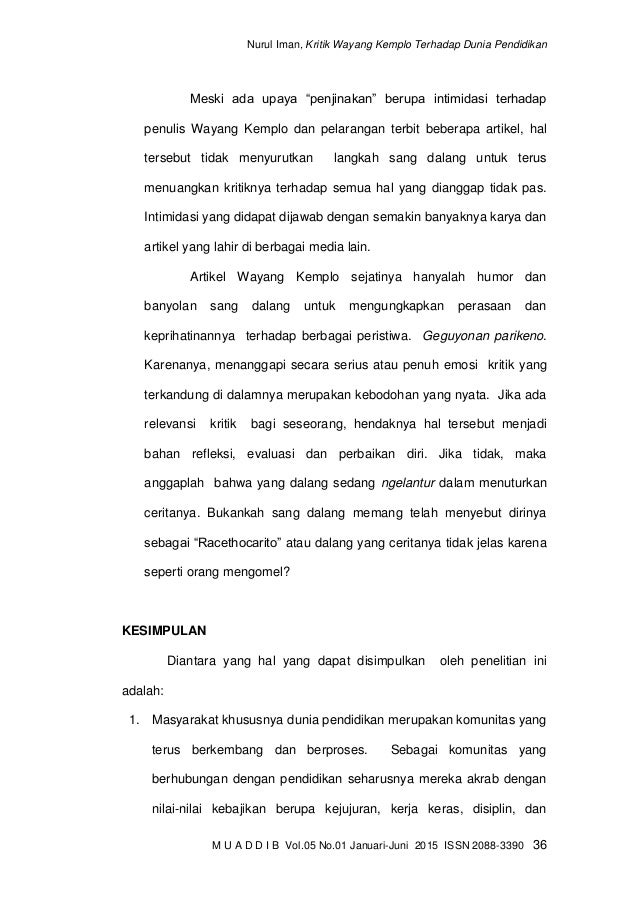 Kritik Wayang Kemplo Terhadap Dunia Pendidikan Di Ponorogo