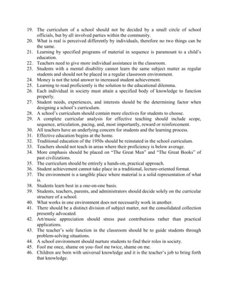 Philosophy Inventory by William Allan Kritsonis, PhD