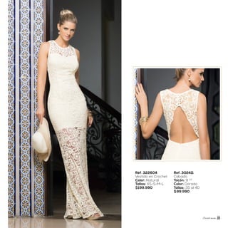 Ref. 322604
Vestido en Crochet
Color: Natural
Tallas: XS-S-M-L
$199.990
Ref. 302411
Calzado
Tacón: 9 1/2
Color: Dorado
Tallas: 35 al 40
$99.990
Sweet mom 23
 