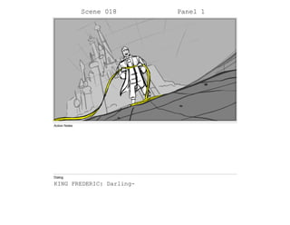 Scene 018 Panel 1
Action Notes
Dialog
KING FREDERIC: Darling-
 