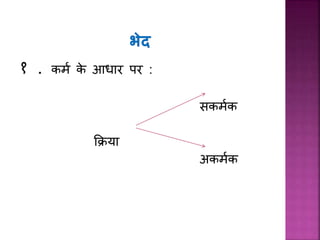 १ . कमम के आध र पर :
सकममक
कक्रय
अकममक
 