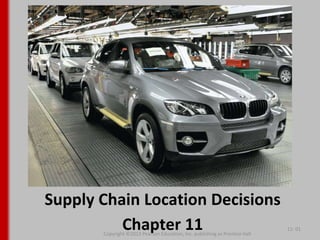 Supply Chain Location Decisions
Chapter 11
Copyright ©2013 Pearson Education, Inc. publishing as Prentice Hall
11- 01
 