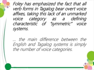 Nouns and Verbs in Tagalog: a reply to Foley | PPTX