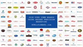 JOIN OVER 1300 BRANDS
USING KROGER PRECISION
MARKETING
KPMinfo@8451.com
 