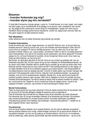 Erhvervspsykolog Michael Brorsen: Sådan takler du eksamen | PDF