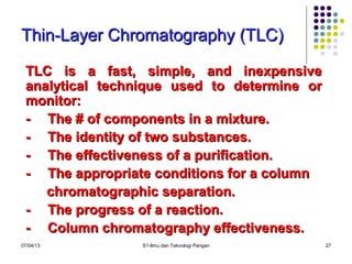 Tlc Building Components ITP UNS SEMESTER 2 Kromatografi pc dan tlc | PPT