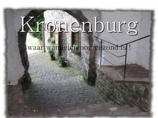 Kronenburg
waar wandelen nog gezond is !
 
