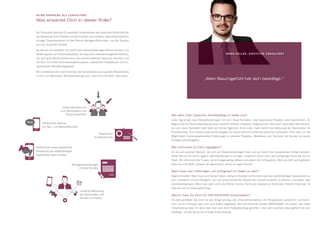 Als Consultant betreust Du namhafte Unternehmen der deutschen Wirtschaft bei
der Besetzung ihrer Projekte mit den Experten aus unserem Spezialistenportfolio
in enger Zusammenarbeit mit den Partner Managern/Recruitern - von der Akquise
bis zum laufenden Projekt.
Du kennst und verstehst die fachlichen Herausforderungen Deiner Kunden und
berätst gezielt auf Entscheiderebene. Du hast eine verantwortungsvolle Position,
die sehr gute Menschenkenntnis und kommunikatives Geschick erfordert und
die Dich mit hoher Entscheidungskompetenz, exzellenten Perspektiven und an-
sprechenden Benefits begeistert.
Wir unterstützen Dich beim Erreichen der Karrieresteps durch gezielte Weiterbildung
in Form von Workshops, Mentorentrainings und „Learn from the Best“-Seminaren.
D EIN E K AR R IERE AL S CONSULTANT
Was erwartet Dich in dieser Rolle?
Zielkundendefinition
und Identifikation von
Ansprechpartnern
Telefonische Akquise
von Neu- und Bestandskunden
Persönliche
Kundentermine
Telefonische sowie persönliche
Vorstellung der selbstständigen
Spezialisten beim Kunden
Vertragsverhandlungen
mit den Kunden
Laufende Betreuung
der Spezialisten und
Kunden im Projekt
Wie sieht Dein typischer Arbeitsalltag im Sales aus?
Jeder Tag bringt neue Herausforderungen mit sich. Neue Kontakte, neue spannende Projekte, neue Spezialisten. Zu
Beginn hat die Neukundenakquise einen deutlich höheren Zeitanteil eingenommen. Aber auch jetzt steht das Generie-
ren von neuen Kontakten weit oben auf meiner täglichen To-do-Liste. Dazu kommt die Betreuung der Spezialisten im
Projekteinsatz. Eine weitere spannende Aufgabe ist meine fachliche Rolle als Executive Consultant. Hier habe ich die
Möglichkeit, meine gesammelten Erfahrungen in internen Projekten, Workshops und Terminen bei Kunden an meine
Kollegen weiterzugeben.
Wie motivierst Du Dich tagtäglich?
Ich bin ein positiver Mensch, der sich auf Herausforderungen freut und sich durch den anstehenden Erfolg motiviert.
Daher fällt es mir leicht, täglich Höchstleistungen zu bringen. Zusätzlich pusht mich das einzigartige Klima bei uns im
Team. Wir sind eine tolle Truppe, die sich gegenseitig aufbaut und jedem den Erfolg gönnt. Wenn es läuft, wird gefeiert,
wenn es nicht läuft, schauen wir gemeinsam, woran es liegen könnte.
Was muss man mitbringen, um erfolgreich im Sales zu sein?
Eigenmotivation! Man muss Lust darauf haben, stetig im Kontakt mit Kunden oder den selbstständigen Spezialisten zu
sein. Empathie und die Fähigkeit, sich auf unterschiedliche Situationen schnell einstellen zu können, sind dabei zwei
Grundbedingungen. Wenn man jetzt noch eine Portion Humor, Fleiß und Interesse an fachlichen Themen mitbringt, ist
man bei uns im Sales goldrichtig.
Warum hast Du Dich für KRONGAARD entschieden?
Für den perfekten Job sind mir drei Dinge wichtig: das Unternehmensklima, die Perspektiven (persönlich und beruf-
lich) und ein Produkt, das mich und andere begeistert. Alle drei Kriterien konnte KRONGAARD mir bieten. Die finale
Entscheidung habe ich dann aber erst nach dem Probearbeitstag getroffen. Und mein positives Bauchgefühl hat sich
bestätigt – es war genau die richtige Entscheidung.
XAVER ZELLER, EXECUTIVE CONSULTANT
„Mein Bauchgefühl hat sich bestätigt.“
 