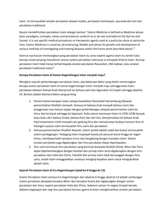 Kronologi Perubatan Islam