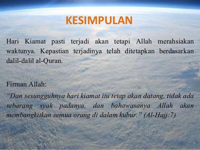 Kronology Hari Kiamat
