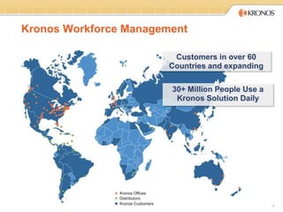 Kronos Workforce Management Customers in over 60 Countries and expanding 30+ Million People Use a Kronos Solution Daily 