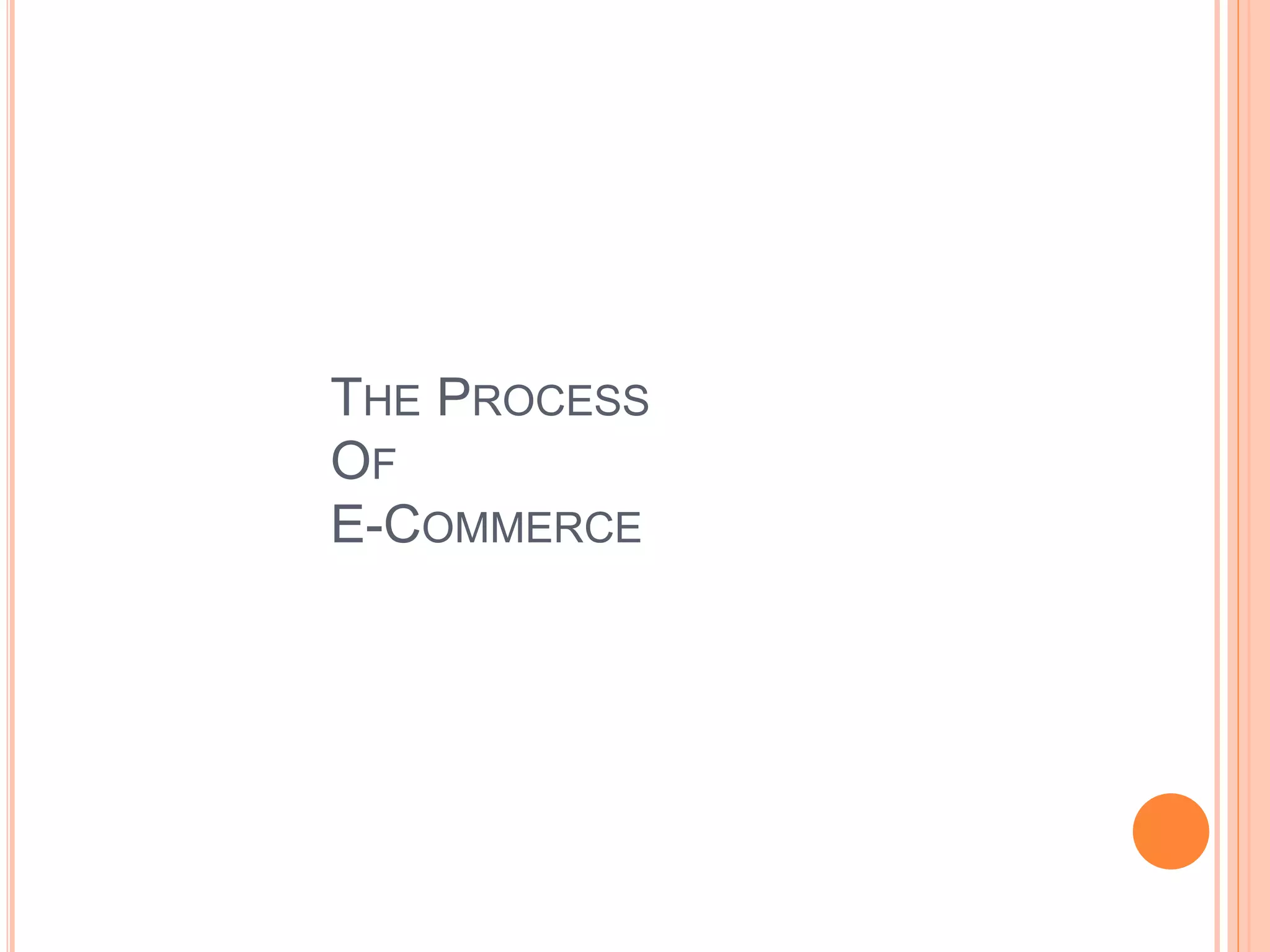 THE PROCESS
OF
E-COMMERCE
 