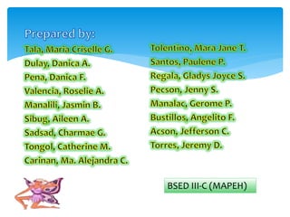 BSED III-C (MAPEH)
 