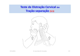 07/12/2015 Dr. José Heitor M. Fernandes 157
Teste de Distração Cervical ou
Tração-separação (3,5)
 