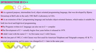 KRR- Introduction to Object oriented programming concepts using c++ | PPTX