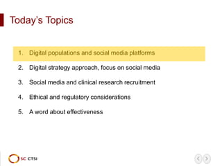 Social Media in Clinical Research: Presentation for SPARTAN meeting 2018