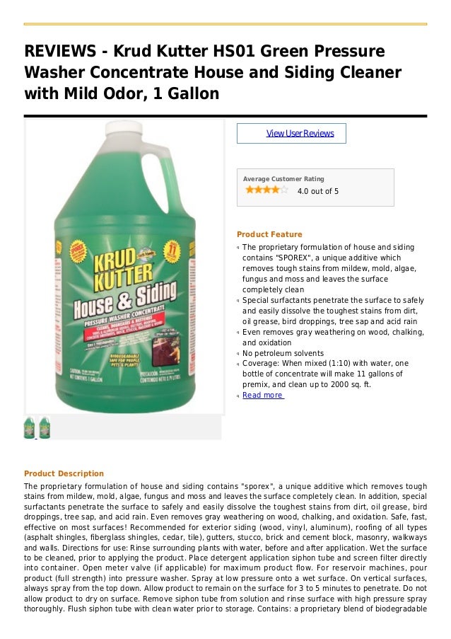Krud kutter hs01 green pressure washer concentrate house and siding c…