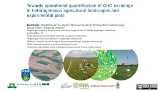 Towards operational quantification of GHG exchange
in heterogeneous agricultural landscapes and
experimental plots
 