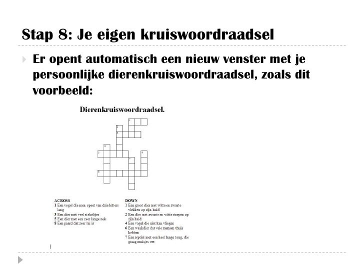 Kruiswoordraadsel Aanmaken